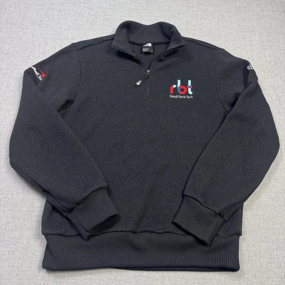 The North Face Fleece 1/4 Zip Sweatshirt Mens Medium Black Lined Heavyweight